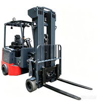 Chariot élévateur articulé à 4 étages avec fourches rotatives à 210 degrés, chariot élévateur électrique compact pour allées étroites