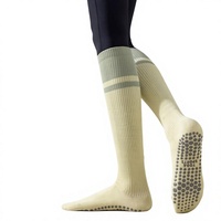Chaussettes de compression athlétiques pour femmes - Course à pied, saut à la corde, cyclisme, yoga en été ; Conception antidérapante à jambe longue en polyester et terylène