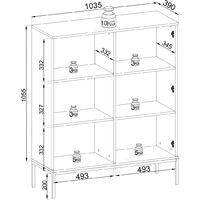 Armoire de rangement moderne extensible en bois écologique noire à 4 compartiments avec portes à panneaux surélevés pour salon, chambre et maison