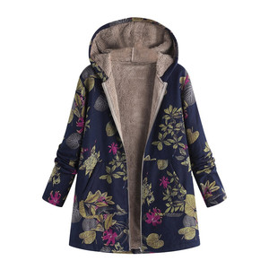 Abrigo de felpa con capucha y estampado Retro para mujer, chaqueta holgada de talla grande, cortavientos informal a la moda, <span class=keywords><strong>otoño</strong></span> e <span class=keywords><strong>invierno</strong></span>, novedad de <span class=keywords><strong>2023</strong></span> - Product Image 6