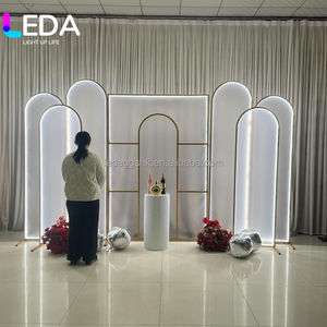 Support de panneau métallique en arc de lumière blanche LEDA, décoration de mariage, toile de fond avec lumière LED pour la décoration de scène de fête - Product Image 1
