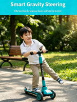Trottinette pliable à 3 niveaux de hauteur réglable, éclairée, à 3 roues, mignonne, avec roues en PU de 120 mm, roulements ABEC 7, pour enfants et tout-petits