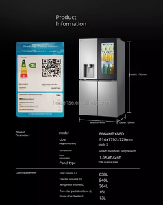 638L High Quality Technological Household 4 Door Silver Refrigerator Water Dispenser <b>Ice</b> <b>Maker</b> Wirh Transparent Frequency Conver - Product Image 4