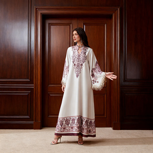 Abaya élégante personnalisée en polyester imprimé de haute qualité pour femmes musulmanes, robe pour occasions spéciales, vente en gros - Product Image 4