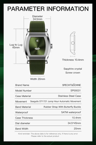 นาฬิกาข้อมือหรูหรา รุ่นใหม่ Specht & Söhne SP00031 ระบบจั๊มพ์อัพ แสดงเวลาแบบอัตโนมัติ ตัวเรือนสแตนเลส กระจกแซฟไฟร์ สำหรับผู้ชาย - Product Image 6