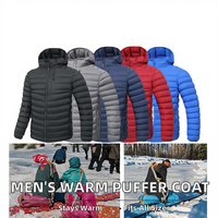 Veste d'hiver décontractée à capuche zippée en tricot coupe-vent pour homme, rembourrée et respirante, grande taille