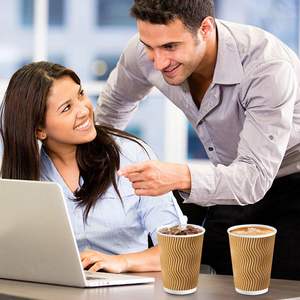 Vaso de Café Desechable de 12 oz, Vaso de Papel para Bebidas Calientes o Frías, Vaso con Pared Corrugada Aislada, Apto para Oficina o Viajes - Product Image 5