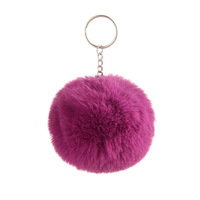 Porte-clés en fausse fourrure douce Pompon Boule de fourrure de lapin moelleuse Porte-clés pour femmes Charme de sac Pompons en peluche colorés Vente en gros en vrac