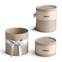 Scatola Rotonda Personalizzata per Fiori con Nastro, Confezione Regalo di Lusso per Bouquet, per Festa della Mamma, San Valentino, Fioristi