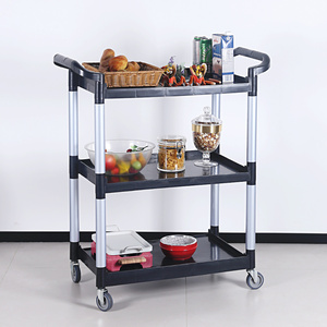 Modèle ACE Chariot de service et de nettoyage à 4 roues en plastique PP pour hôtels et restaurants avec seau de nettoyage Poubelle - Product Image 3