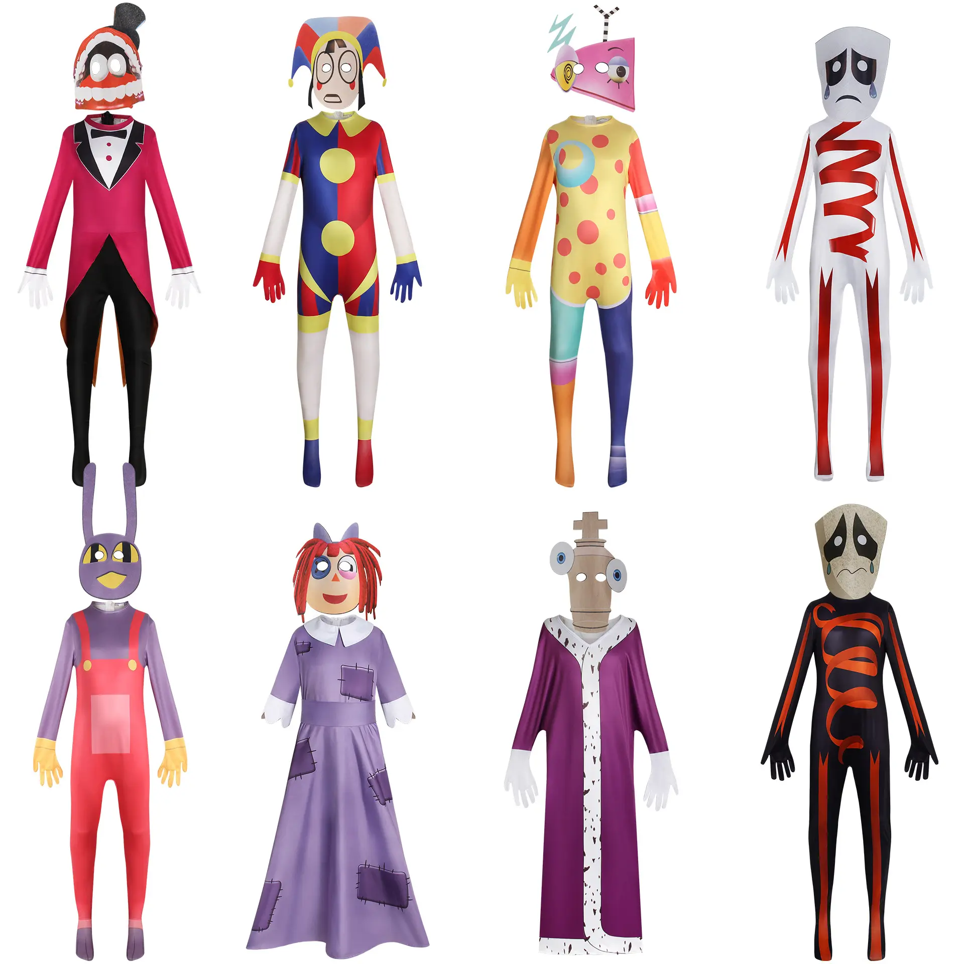 Halloween Kids Anime Characters Suit The Amazing Digital Circus Party Cosplay Costume For Kids
