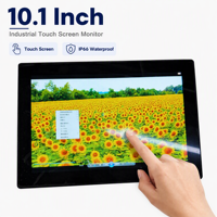 Écran tactile intégré étanche IP66 de 10,1 pouces FHD 1000 nits pour utilisation en libre-service en extérieur et industrielle avec HD MI USB DC