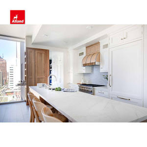 Armoire de cuisine en noyer avec cadre encastré de qualité supérieure, style shaker, finition teintée, avec poignées, luxe <span class=keywords><strong>et</strong></span> dessus blanc - Product Image 4