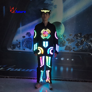 Ropa de escenario LED Predator, disfraz luminoso, <span class=keywords><strong>traje</strong></span> de Robot LED, ropa Led, trajes ligeros de algodón para niños, General, niños, negro, 1 pieza - Product Image 5