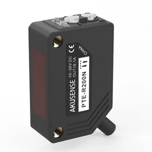 Akusense — capteur photoélectrique à réflecteurs rouges, série pe de forme carrée avec lumière rouge LED, appareil photoélectrique à réflecteurs