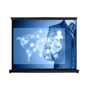 Wholesale Pull Up Projector Screen with Stand Factory 84 inch soft pvc tab tension manual pull up projector screen