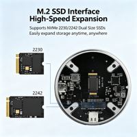 Enclosure SSD Eksternal Aluminium USB 3.1 untuk M.2 NVMe 2230/2242 Kecepatan Transfer 10Gbps Mendukung PC & Ponsel