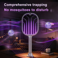 En stock, raquette électrique rechargeable 3000V, tue-moustiques, lampe anti-insectes, piège à mouches portable, anti-insectes pour l'intérieur