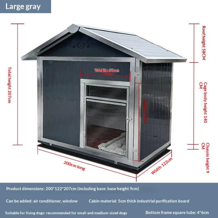 200122 altura total 207cm gris-perros medianos y grandes