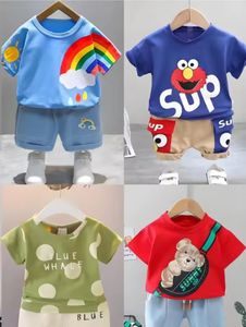 ชุดเสื้อยืดและกางเกงขาสั้นผ้าฝ้ายสำหรับเด็กแบบยูนิเซ็กซ์ ฤดูร้อน ชุด 2 ชิ้น พร้อมระยะเวลาจัดส่งตัวอย่าง 7 วัน และแพ็คแบบคละ - Product Image 3