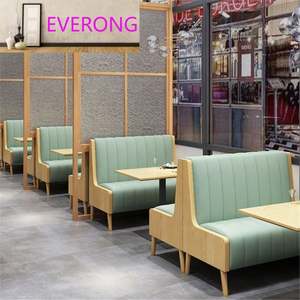 Chaises et tables modulaires pour petit restaurant, tables et chaises de restauration rapide, longues chaises de banquette de café à vendre - Product Image 1