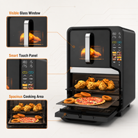 Aifa Nouveau Four à Friture à Air Chaud Visible AF-12004-E 15L 2100W avec Circulation d'Air Chaud à 360°, Sans Huile, Multifonction