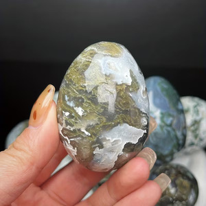 Wholesale Natural Gemstones Massage <b>Tool</b> Oval Egg for Women Made of Good Quality Moss Agate Crystal Eggs - Product Image 4