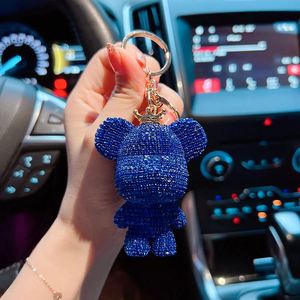 Nouveau porte-clés de luxe en métal avec strass et cristaux, motif ours mignon, pour sac et clés de voiture, pour filles - Product Image 6