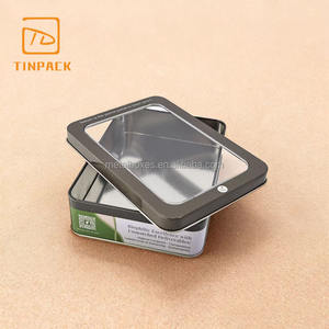 פחיות מלבנית מזון ברמה גבוהה עם מכסה חלון ביסקוויט שי מתנה - Product Image 2