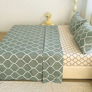 In 4Pcs Sợi Nhỏ Polyester Nữ Hoàng Vua Kích Thước Trải Giường Ga Trải Giường Bộ Đồ Giường Bộ Với Vỏ Gối - Product Image 4