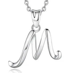 Isunni Schmuck Anhänger 925 Sterling Silber Alphabet Anfangs buchstabe Charm Halsketten