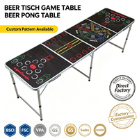 Table de ping-pong en aluminium de 8 pieds, table de jeu Beer Tisch, table de fête de club, table de 240 cm