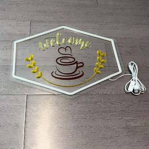 HS merci in movimento rapido 5v piccola luce LED al <span class=keywords><strong>Neon</strong></span> flessibile interfaccia USB benvenuto corpo <span class=keywords><strong>lampada</strong></span> in acrilico - Product Image 4