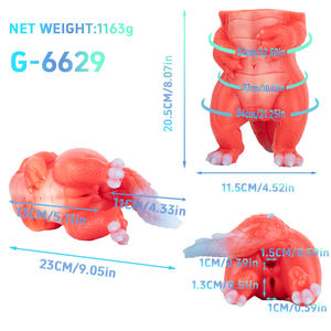 GEEBA Masturbatore Maschile Fantasy Drago Rosso, <span class=keywords><strong>Silicone</strong></span>, Doppio Canale, Vagina Realistica, Giocattolo per Adulti - Product Image 3