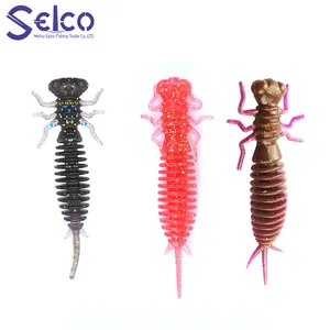 Selco 아마존 베스트 셀러 잉어 사전 리깅 지그 헤드 소프트 패들 테일 플라스틱 인공 낚시 미끼 송어 인기