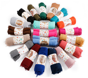 Crinkle Venda Quente Lenços Designer Cabeça Mulheres <span class=keywords><strong>Hijab</strong></span> Lenço Muçulmano - Product Image 2