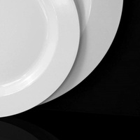 Lot de 100 assiettes jetables en plastique robustes BST de 7,5 et 10,25 pouces, durables, blanches, biodégradables et écologiques