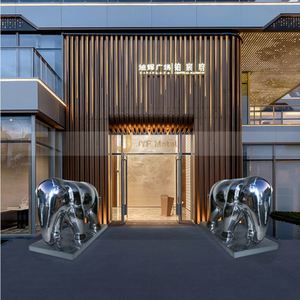 Escultura de Acero Inoxidable EX1003, Decoración de Jardín, Escultura Metálica para Decoración de Interiores Comerciales - Product Image 6