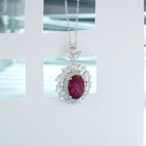 925 Silver Cultivated <b>Ruby</b> <b>Necklace</b> Shines for Fashion, Daily Wear, Parties, and Festivals – A Great Gift for Women L - Product Image 2