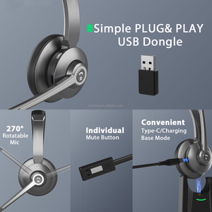 Kết nối kép tai nghe điện thoại với micro Dongle giao diện không dây văn phòng trung tâm cuộc gọi điện thoại di động tài xế xe tải - Product Image 6