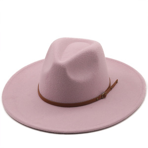 Chất Lượng Cao Hỗn Hợp Màu Sắc Giả Len Fedora Sombrero Hat Tay Thêu Cho Ngoài Trời Thể Thao Kinh Doanh Hoạt Động Giản Dị Câu Cá - Product Image 3