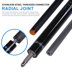 Queue de billard professionnelle CUPPA, joint 3/8x8, faible déflexion, fût en fibre de carbone, pointe de 12,5 mm, poignée en cuir, pour les jeux en club - Product Image 5