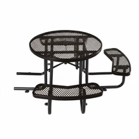 Ensemble de chaises et table de jardin modernes en métal rondes intégrées ADA de 46 pouces de haute qualité pour usage extérieur en cour, fabriquées en usine OEM