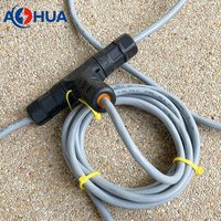 Connecteur de câble de distribution d'alimentation étanche IP68 de type T, 2, 3 ou 4 broches
