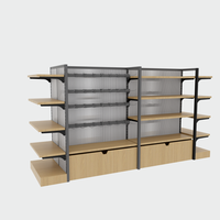 Présentoir d'îlot double face à structure ouverte pour magasin de détail, pour la mise en valeur de multiples produits