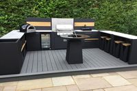 VERMONHOUZZ Ensemble de cuisine extérieure entièrement étanche en gros, structure à assemblage rapide, style luxe léger