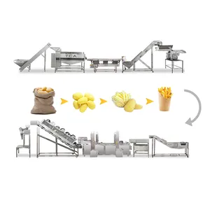 TCA Manufacturing Frying Production Line Fresh Frozen French Fries Sticks Fully Automatic Lays Potato Chips Making Machine