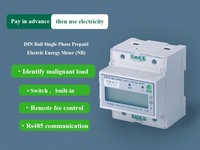 Compteur d'énergie intelligent monophasé prépayé avec affichage LCD LED sur rail Din Communication WiFi NB Compteur de courant de tension sur rail Din RS485