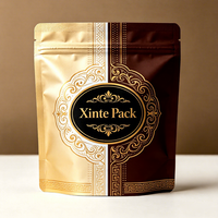 Sacs d'emballage pour assaisonnements et épices en papier, avec logo personnalisé estampé à chaud en feuille d'or, 100G 250G, pochette stand-up transparente