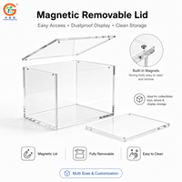 Grande vitrine magnétique en acrylique transparent de 200x102x178mm avec couvercle amovible pour figurines, objets de collection et présentation en magasin